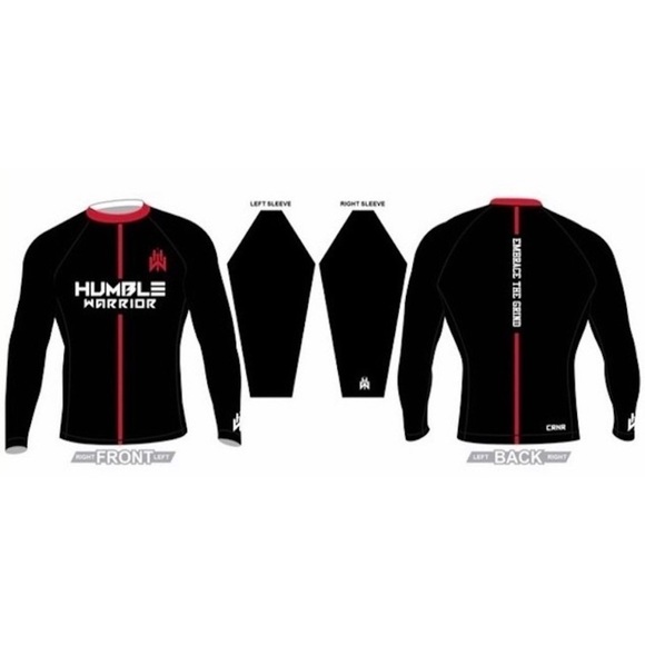 Rashguard Quality Premium Black with Red Accents Logo HW Long Sleeves - Picture 6 of 8
